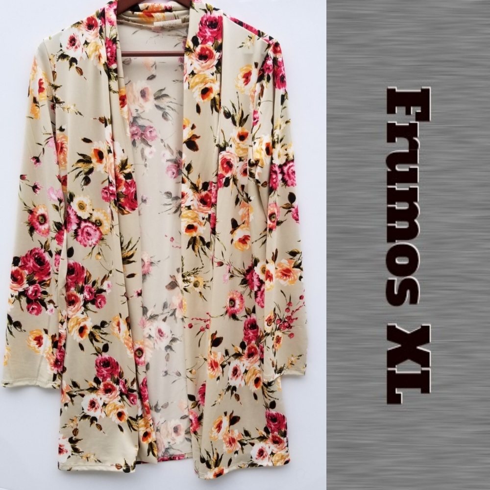 Frumos Autumn Floral Kimono Cardigan XL